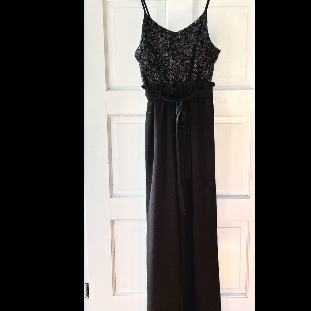 Black jumpsuit with sparkle top